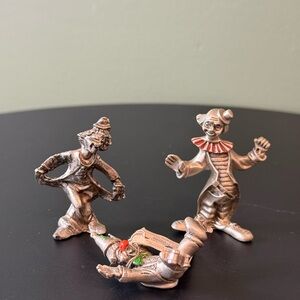 Silver Clown Figurines Set